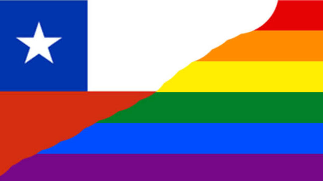 combinatie van regenboog- en Chileense vlag