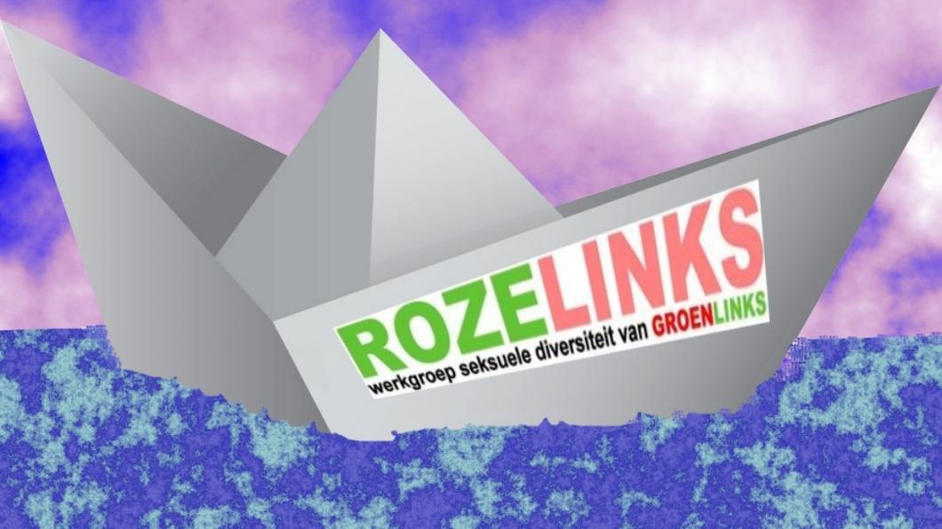 Papieren bootje met RozeLinks-logo