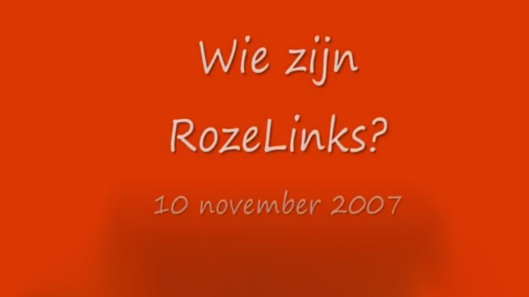 Tekst: Wie zijn RozeLinks? Video toont mensen aan tafel, zet er namen bij.