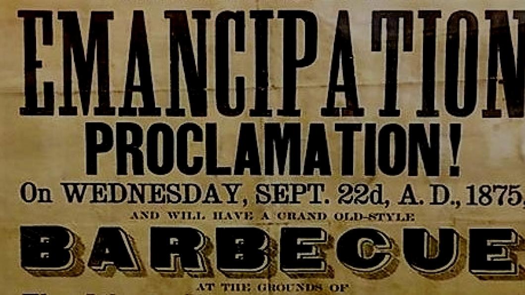Aankondiging van de Emancipation Proclamation Barbecue in de 19e eeuw, VS