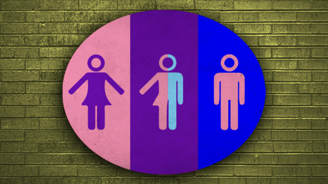 plaatje met symbolen voor typische man, typische vrouw en intersekse persoon