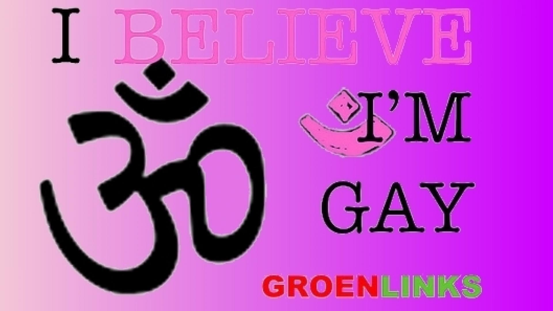 Arabische tekst en Engelse tekst I believe /  I'm gay
