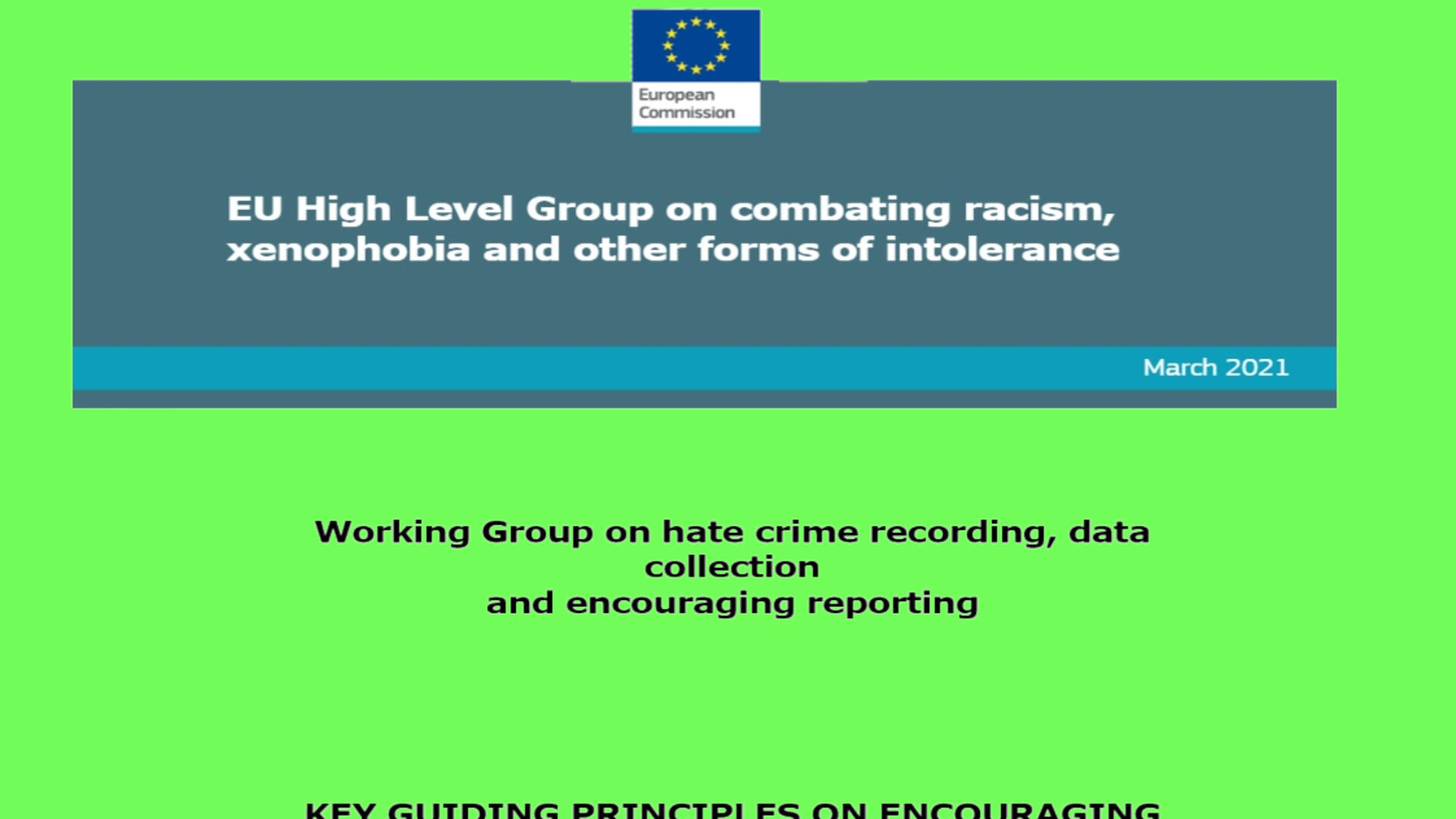 (ingekleurd) (deel van de) voorkant van het Hate Crime report