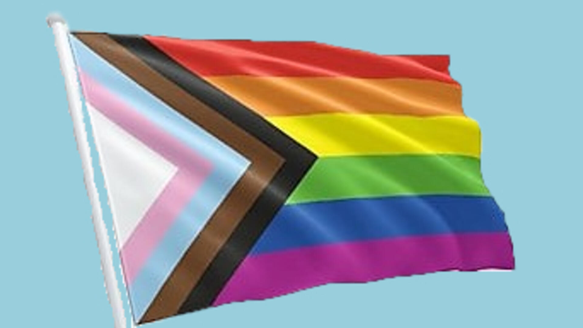 nieuwe regenboogvlag met een driehoekig patroon ingevoegd met nieuwe kleuren