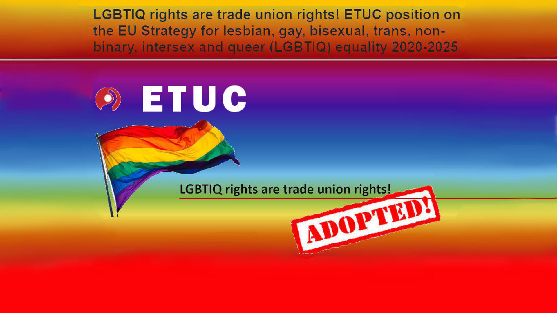 Ingekleurde kop van het ETUC-document