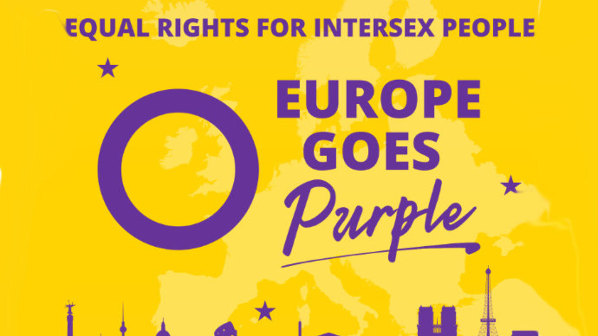 Affiche van de 'Europe=goes-purple' campagne