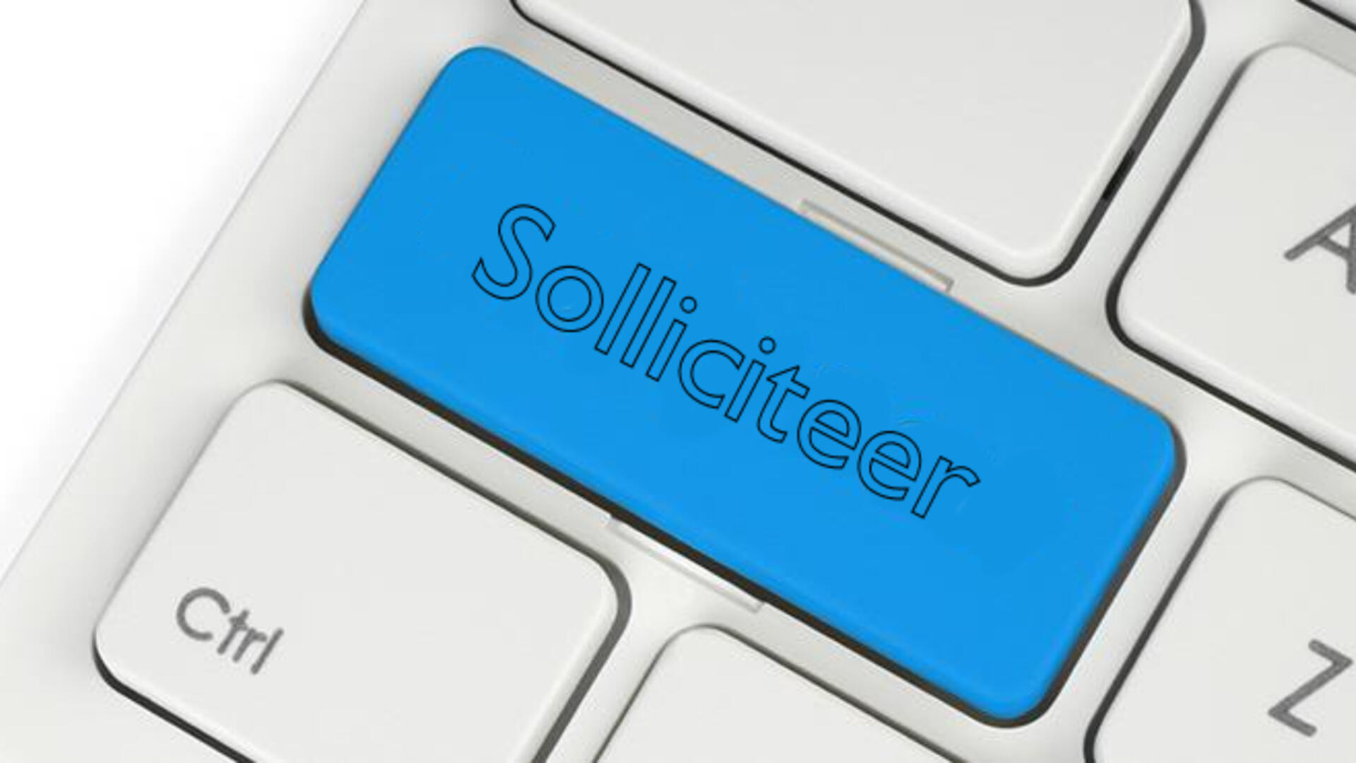 deel van een toetsenbord met een knop 'Solliciteer' 